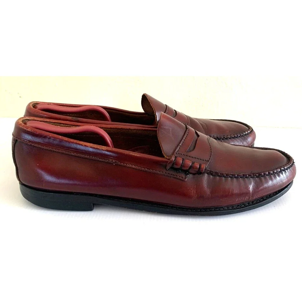 G.H . Bass & Co. Logan Burgundy Oxblood Leather Penny Loafers Mens 13 D